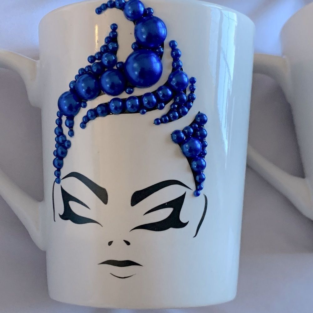 Blue Doll bling diva mug - Free Personalization